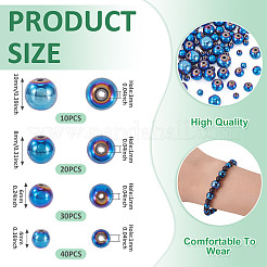 100 шт. 4 стиля гальванизированных синтетических немагнитных гематитовых бусин&nbsp;G-TA0002-90