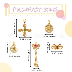 4шт латунные подвески с кубическим цирконием&nbsp;JX207A