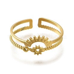 Ионное покрытие (ip) 304 нержавеющая сталь манжеты кольца для женщин&nbsp;RJEW-U017-14G