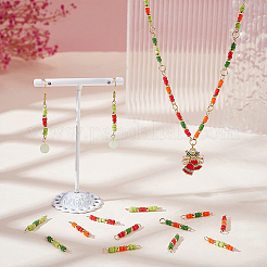 48 шт. 12-цветные стеклянные бусины и латунные бусины-рондели&nbsp;PALLOY-WR00011