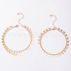 Двухслойные браслеты для щиколотки из сплава с кисточками в виде цветов и сердец для женщин&nbsp;FS-WGDC043-01