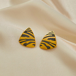 Серьги-гвоздики из нержавеющей стали 304 с треугольным леопардовым принтом&nbsp;FS-WGB4C4F-02