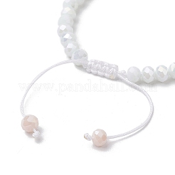 3шт 3 цвета гальванизированные стеклянные бусины плетеные браслеты для женщин&nbsp;BJEW-TA00594