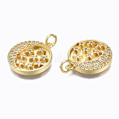 Латунные микропаве прозрачные подвески с фианитом&nbsp;ZIRC-N039-135-NF