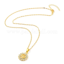 Ожерелья с подвесками из золотого сплава и стразами&nbsp;NJEW-P284-01G