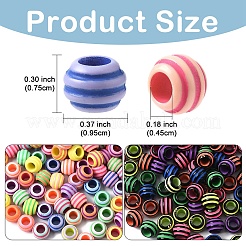 300 шт. окрашенные распылением акриловые европейские бусины&nbsp;SACR-YW0001-94A