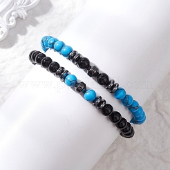 2 шт. браслет из натурального черного оникса&nbsp;BJEW-JB13437