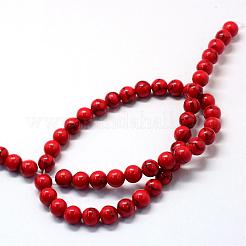 Синтетические нити бирюзовые шарика Gemstone&nbsp;TURQ-S280-4mm-06