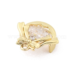 Латунные микропаве прозрачные подвески с фианитом&nbsp;LS-KK-K371-30G