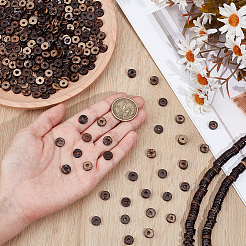 6 нити окрашенных натуральных кокосовых бусин-дисков&nbsp;COCB-SC0001-02A