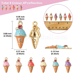 24шт 6 цвета светлые позолоченные подвески из сплава с эмалью&nbsp;ENAM-FS0001-93