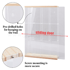 3-уровневый прозрачный акриловый органайзер для минифигурок с 4 сетками и деревом&nbsp;ODIS-WH0004-03B