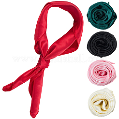 5шт. 5-х цветный съемный атласный женский шарф&nbsp;AJEW-CN0004-92A