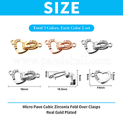 Латунные микро проложить кубического циркония раз за застежками&nbsp;KK-NB0002-35