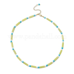 Ожерелья из натурального лимонного нефрита&nbsp;NJEW-JN05338-02