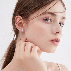 Плоские круглые серьги-гвоздики из пластика/смолы&nbsp;KY-SP0001-46