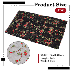 Кружевная ткань из полиэстера с цветочным узором&nbsp;DIY-WH0888-492D