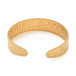 Текстурированные плоские браслеты-манжеты из нержавеющей стали 304&nbsp;BJEW-G694-02G