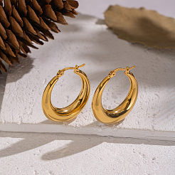 Овальные серьги-кольца из нержавеющей стали 304&nbsp;KF5273