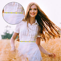 Жаккардовая цветочная лента из полиэстера&nbsp;OCOR-WH0085-48