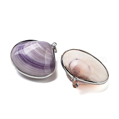 Подвески из натуральной белой ракушки с гальваническим покрытием&nbsp;KK-F882-04P