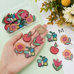 24шт 4 стиля прозрачные акриловые подвески&nbsp;MACR-CA0001-13