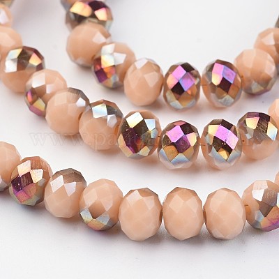 Стеклянные бусины с гальваническим покрытием  EGLA-P018-6mm-H07-3A-1