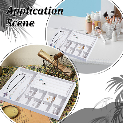 3 из 1 многоцелевых лотков для ювелирных изделий из МДФ&nbsp;ODIS-WH0086-078G-1