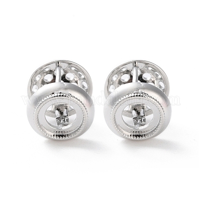 Плоские круглые серьги-кольца из латуни с покрытием стойки EJEW-S241-02P-1