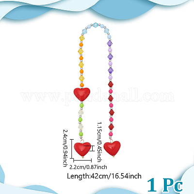 1 шт. подвески-сердечки из сплава и акрила для украшения сумок&nbsp;FIND-NB0006-95-1