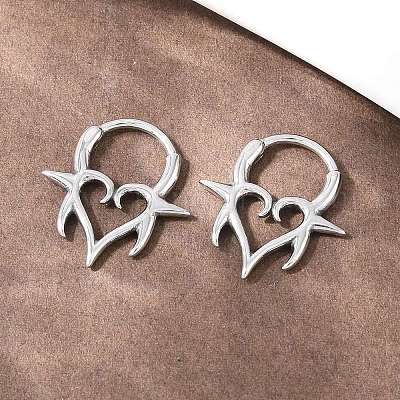 Серьги-хрящи в форме сердца с шипами из нержавеющей стали 316&nbsp;AJEW-C044-13AS-1