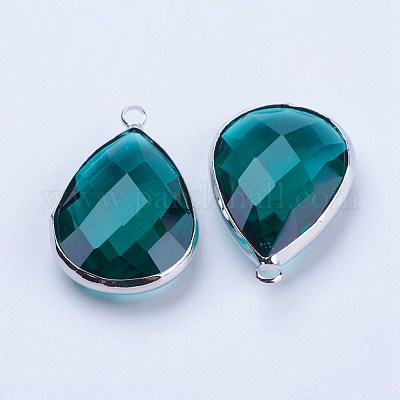 Латунь стекло кулоны&nbsp;GLAA-G054-01P-1