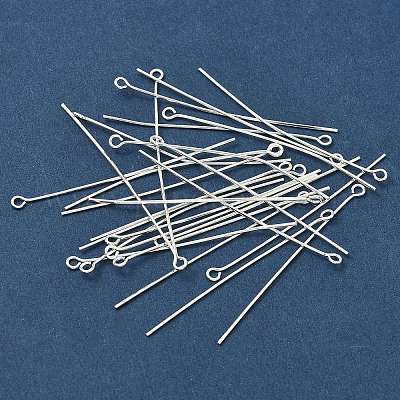 Шпильки для ушей из латуни с серебряным покрытием диаметром 50 мм.&nbsp;X-EPC5.0cm-S-1