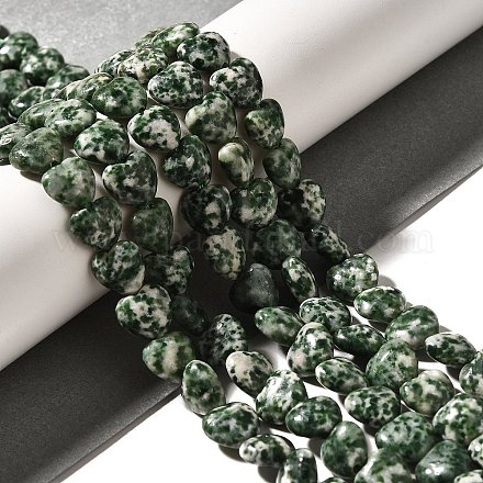 Натуральные зеленые пятна яшмовых нитей&nbsp;X-G-R190-10mm-68-1
