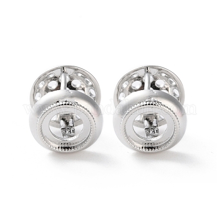 Плоские круглые серьги-кольца из латуни с покрытием стойки EJEW-S241-02P-1