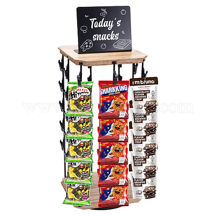 Подставка для органайзера из платана с железной щепой и доской для сообщений&nbsp;ODIS-WH0038-236-1