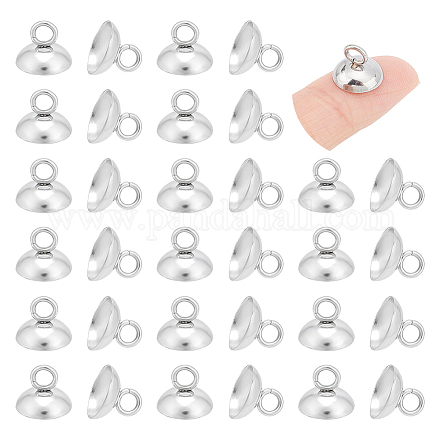 100 шт. 201 нержавеющая сталь бусины колпачки подвески STAS-UN0042-25A-1