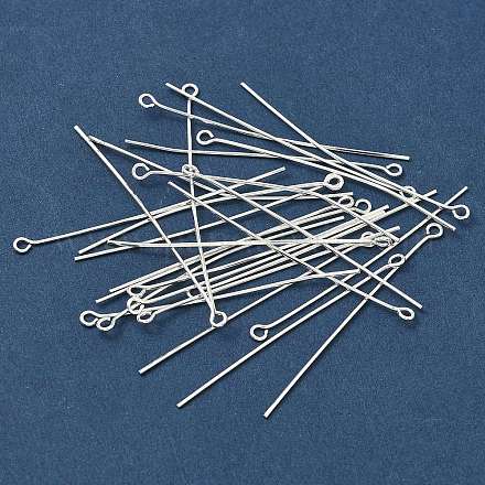 Шпильки для ушей из латуни с серебряным покрытием диаметром 50 мм.&nbsp;X-EPC5.0cm-S-1