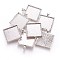 Tibetan Style Pendant Cabochon Settings, Plain Edge Bezel Cups, Cadmium Free & Lead Free & Nickel Free, Square, Antique Silver, 37x30x3mm, Tray:25x25mm, Hole: 5x3mm