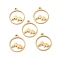 201 Stainless Steel Laser Cut Pendants, Mountain, Golden, 17x14.5x1mm, Hole: 1.5mm