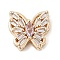 Brass Micro Pave Cubic Zirconia Beads, Butterfly, Lead Free & Cadmium Free, Long-Lasting Plated, Lilac, 14.5x15.5x5.5mm, Hole: 1.2mm