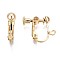 Brass Clip-on Earring Findings, with Loop, Real 18K Gold Plated, 19x16x4.5mm, Hole: 1.6mm