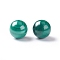 Natural Malachite Beads, Half Drilled, Round, 8mm, Hole: 1mm