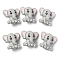 6Pcs Silicone Beads, Elephant, Gainsboro, 25.5x30x16.5mm, Hole: 2mm