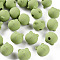 Acrylic Beads, Rubberized Style, Half Drilled, Bear, Yellow Green, 15.5x16x15mm, Hole: 3.5mm