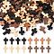 Wooden Pendants, Cross, Dyed, Mixed Color, 21~22x14~15x4~5mm, Hole: 1.8mm, 100pcs/box