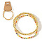 2Pcs Fashionable Brass & Seed Beads Beaded Stretch Bracelet Sets for Women, Golden, 6-7/8 inch(17.5cm)