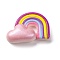 Resin Cabochons, Colorful, Rainbow, 16x22.5x7.5mm