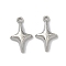 Alloy Pendants, Star Charms, Rack Plating, Cadmium Free & Lead Free, Platinum, 19x12x3mm, Hole: 1.2mm