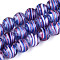 Handmade Lampwork Beads Strands, Round, Two Tone, Dark Slate Blue, 11~12.5mm, Hole: 1~1.5mm, about 30pcs/strand, 13.19~13.58''(33.5~34.5cm)